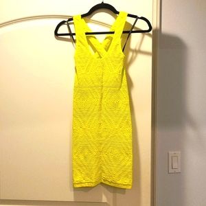 Neon yellow Bebe mini dress